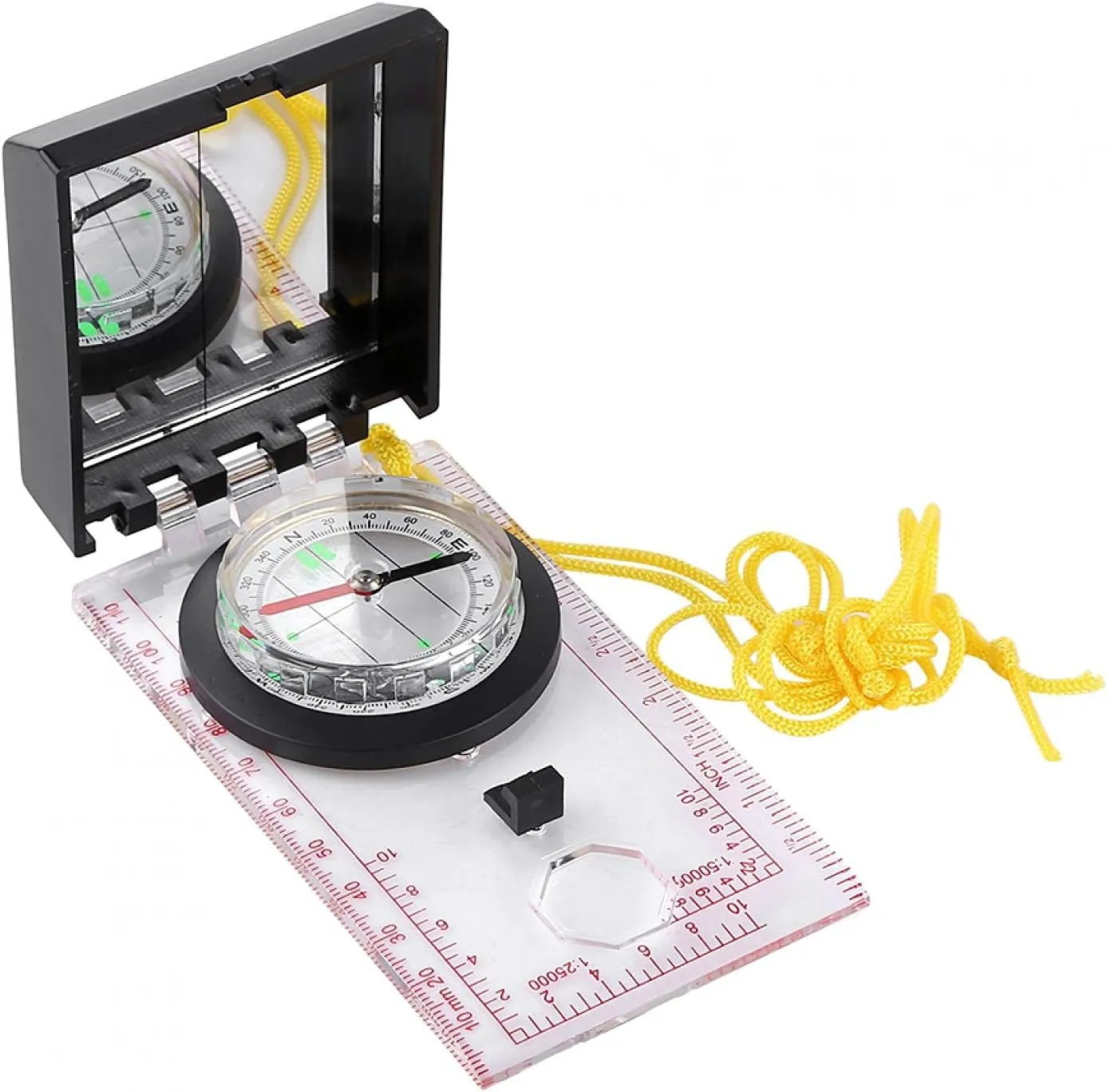 Aigid Brújula de navegación  brújula multifuncional con regla de mapeo y kit de emergencia de espejo para actividades al aire li