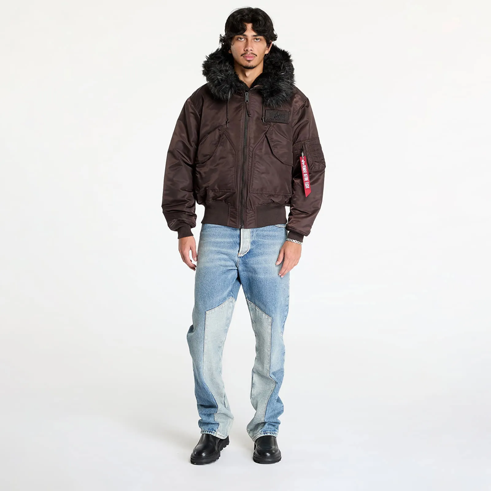 Alpha Industries 45P Hooded Custom Jacket Hunter Brown L