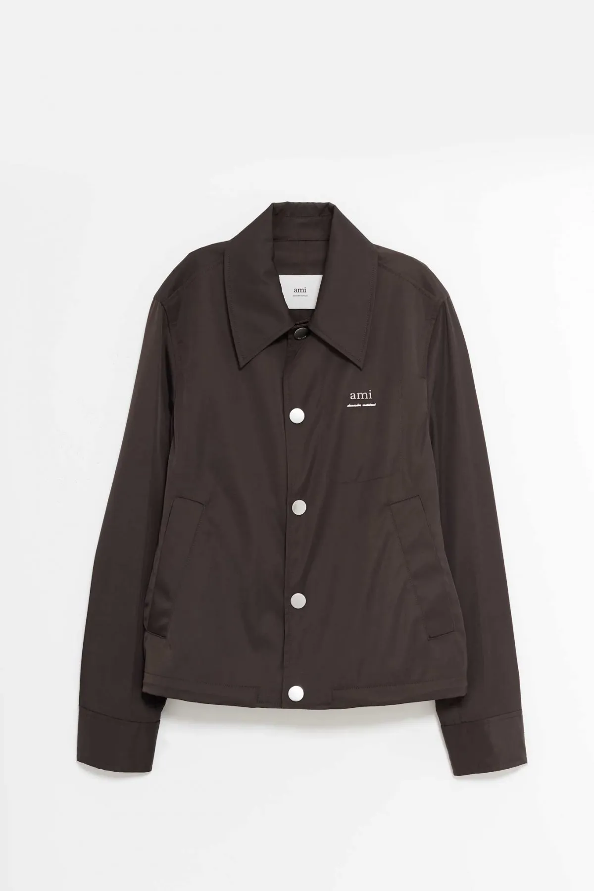 AMI DARK COFFEE ALEXANDRE MATTIUSSI BUTTONED JACKET