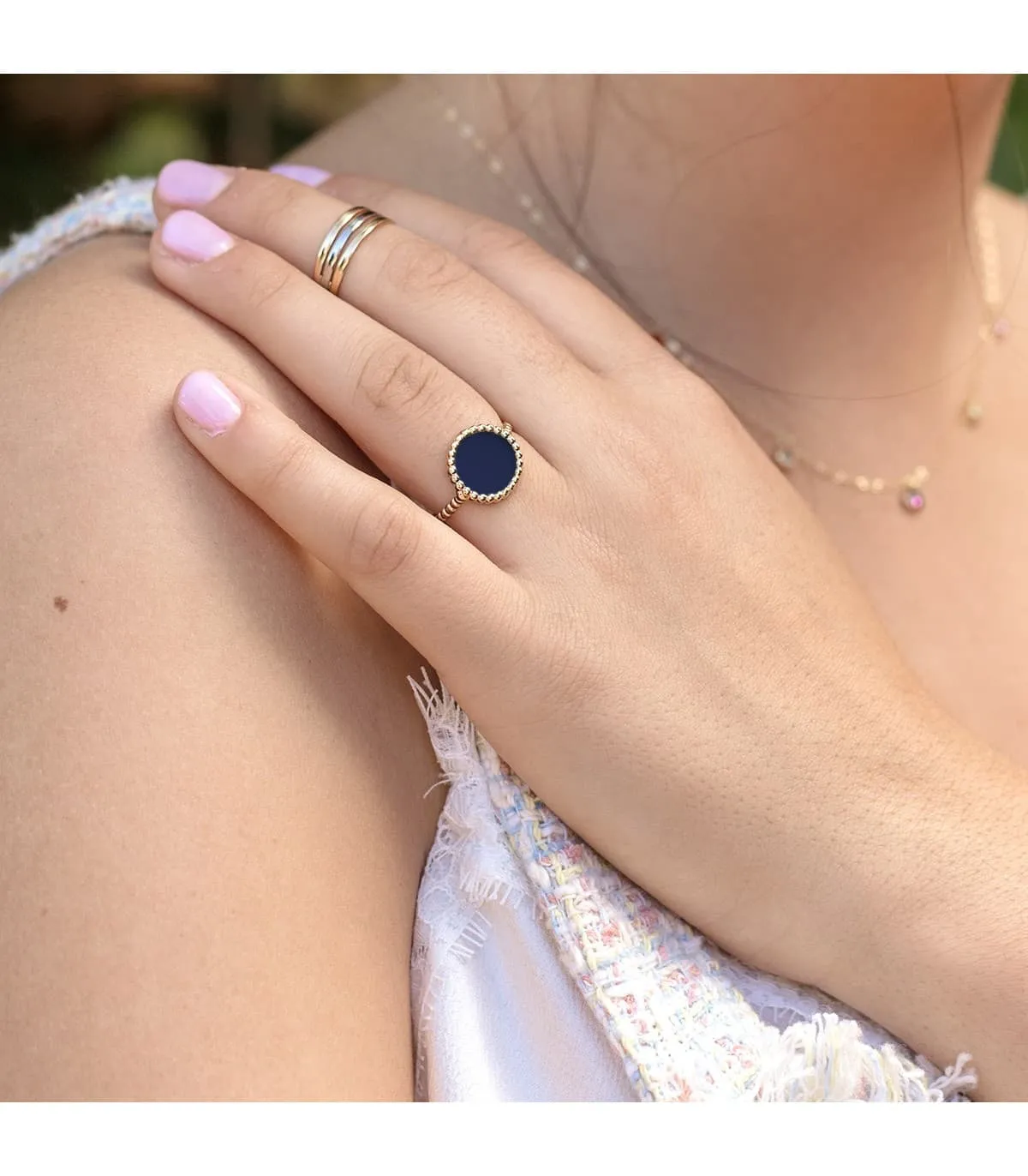Anillo mujer Oro Amarillo 18K Blue Night Dot