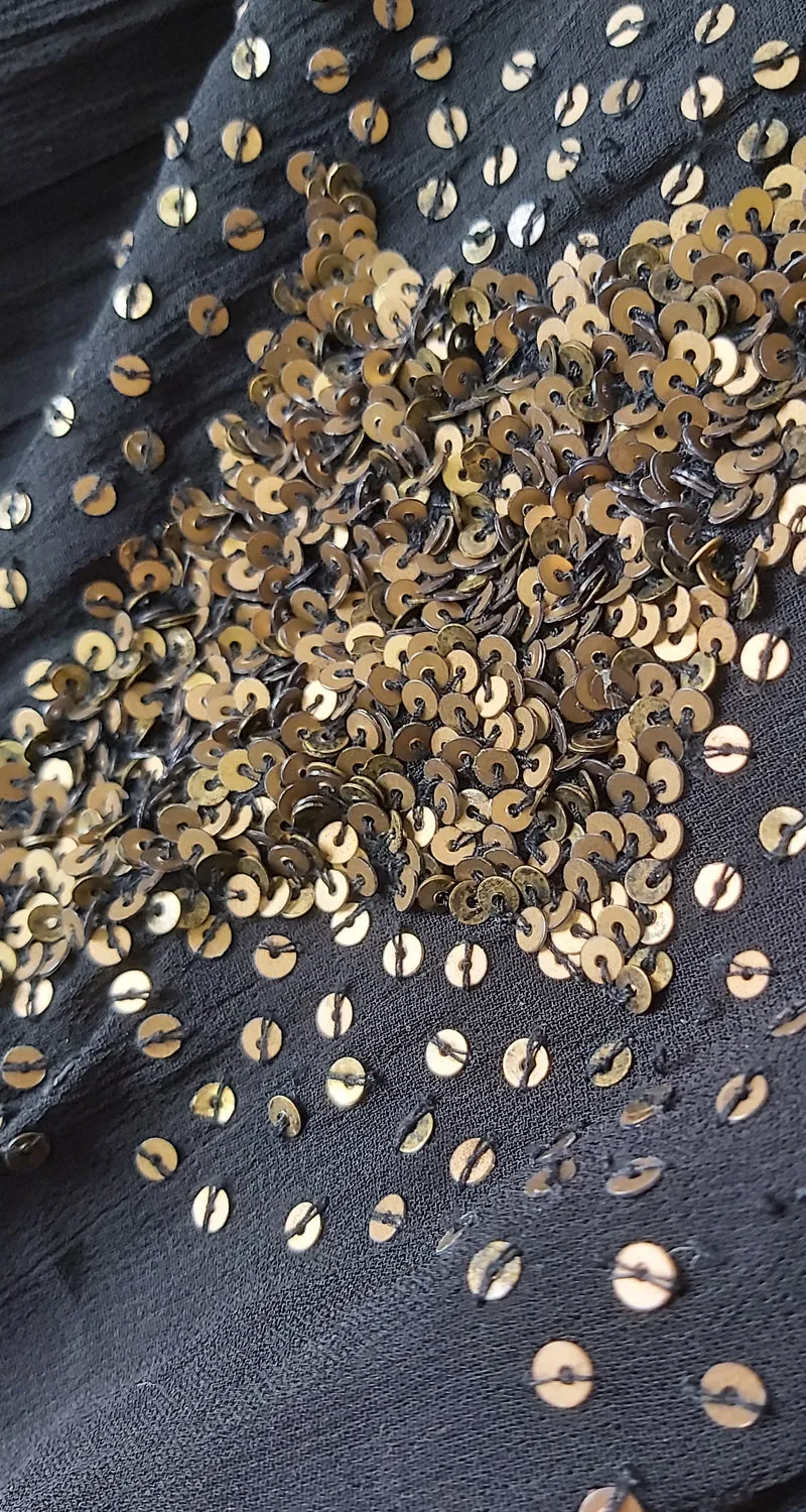 ANTHROPOLOGIE Blusón Lentejuelas Antik Batik Negro