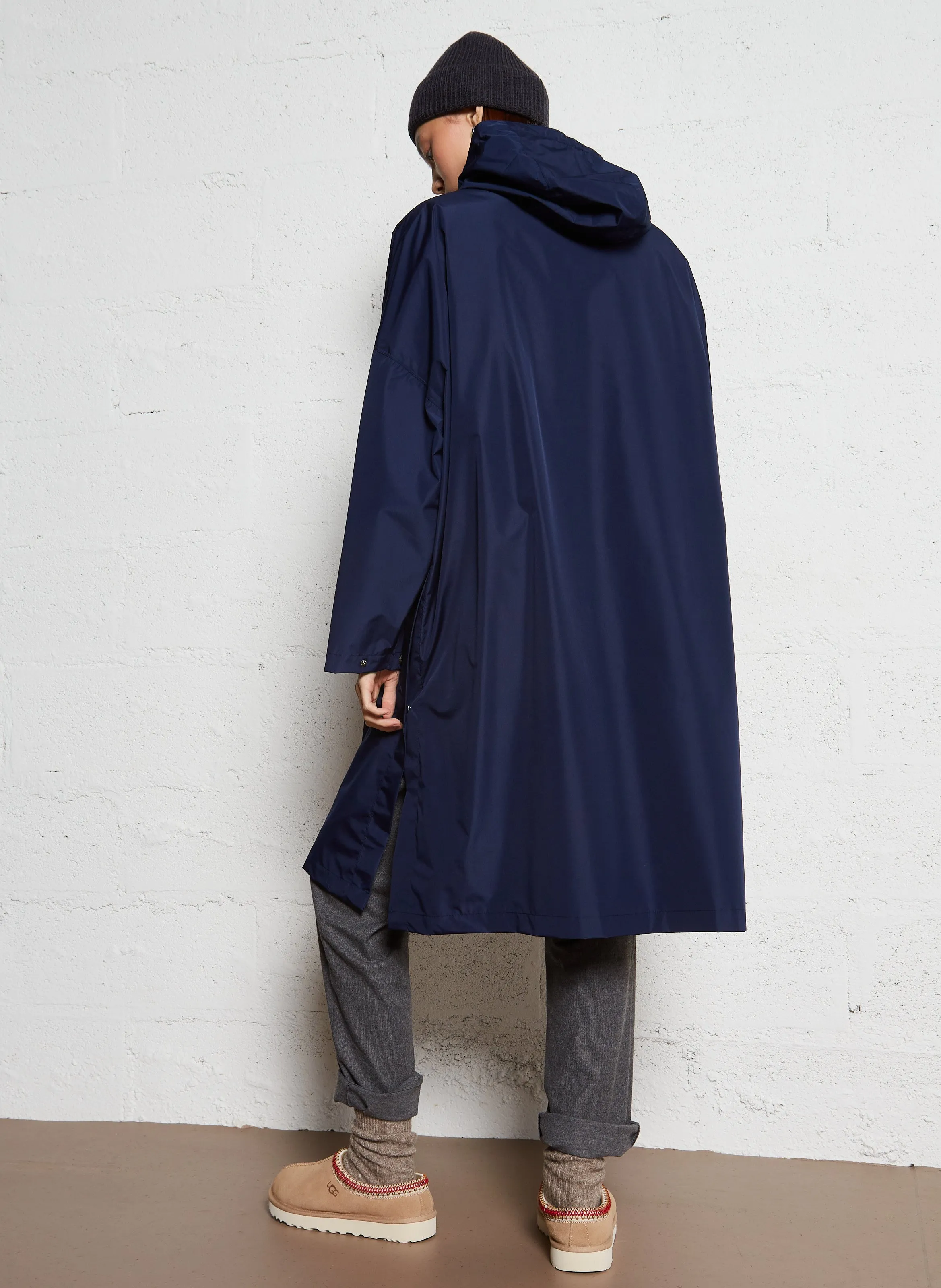BECKSONDERGAARD Poncho amplio impermeable en azul