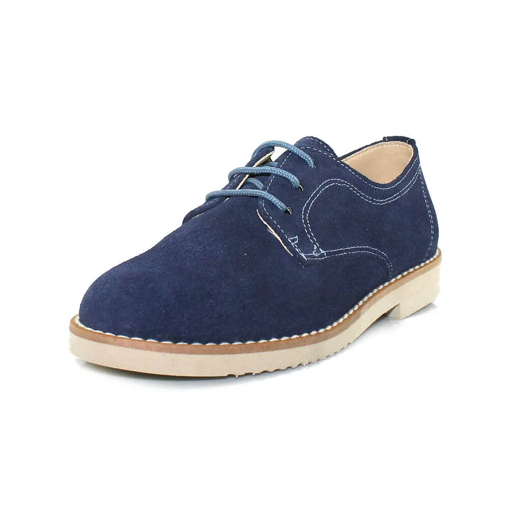 Blucher Comunión Niño Azul Océano Serraje Yowas