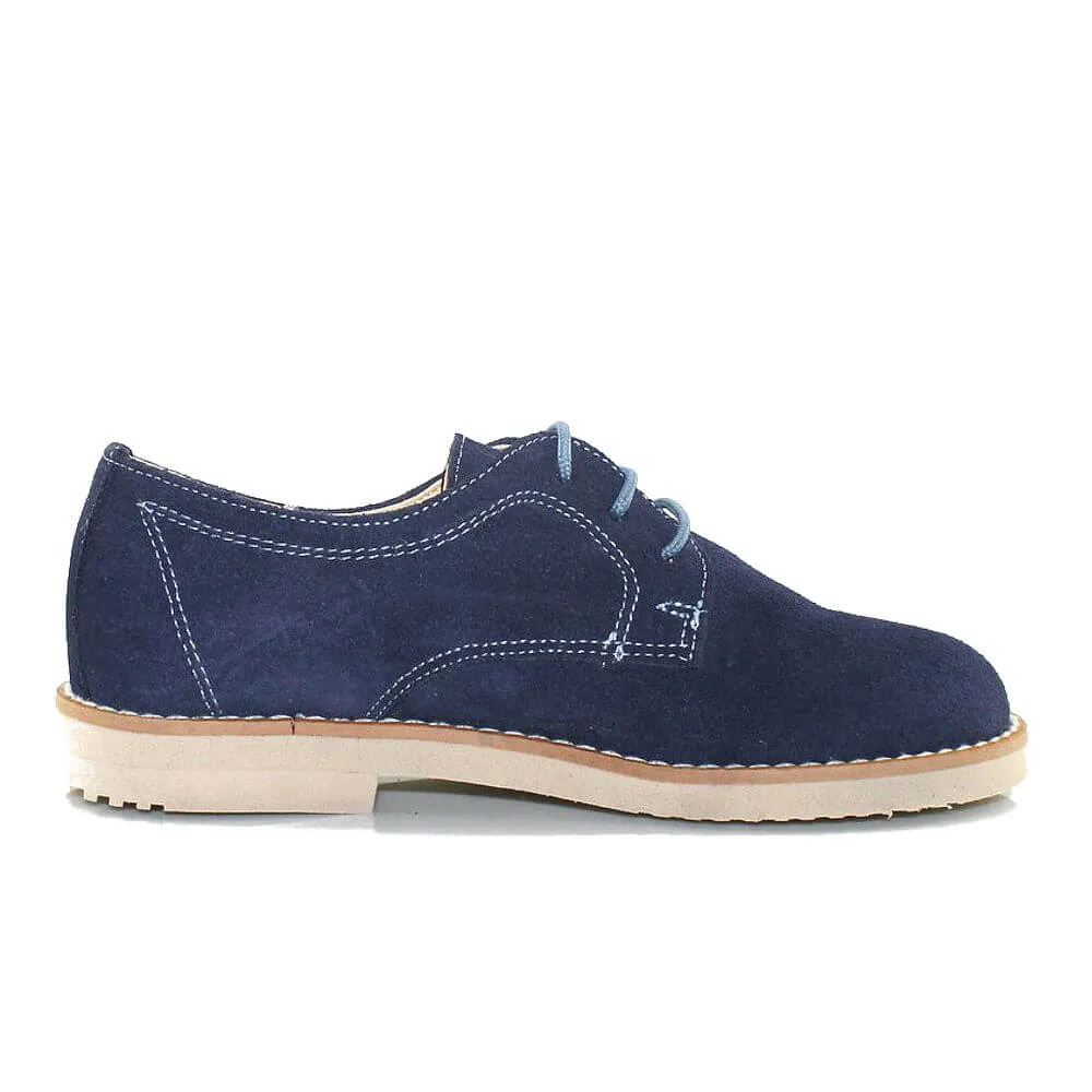 Blucher Comunión Niño Azul Océano Serraje Yowas