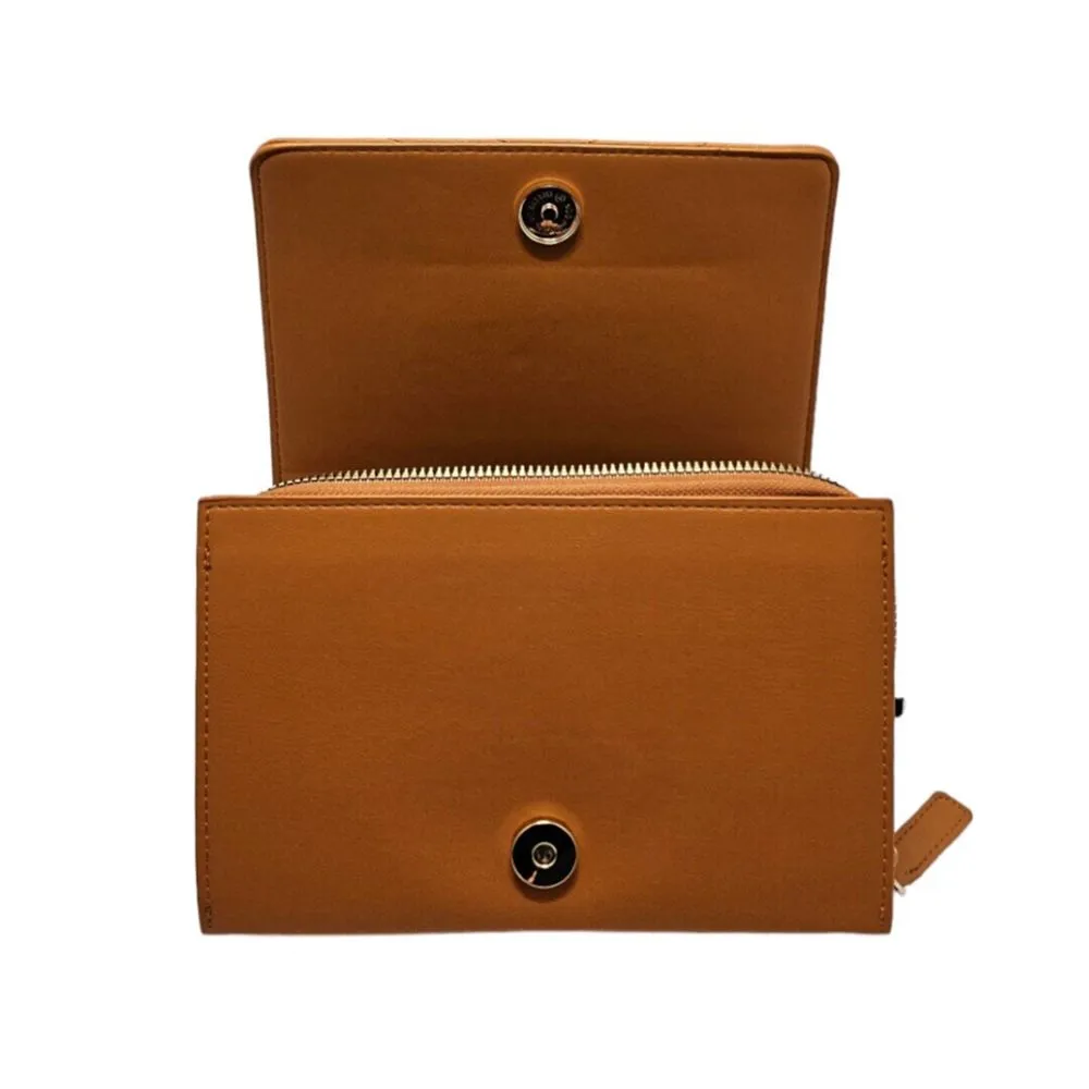 Bolso Bandolera Amarillo Asa Ajustable Cremallera Dorada