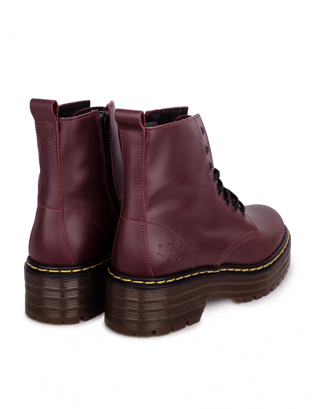 Botas Militares Plataforma Burdeos PERA LIMONERA