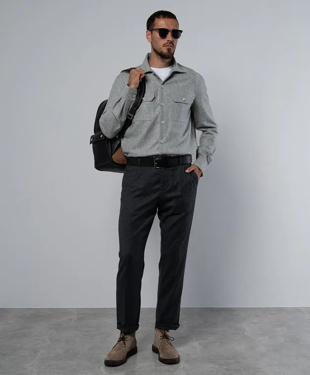 BRUNELLO CUCINELLI WHITE TSHIRT WITH LOGO EMBROIDERY