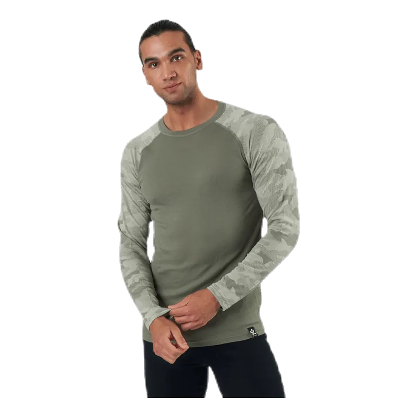 Bula Camo Merino Wool Crew Beige