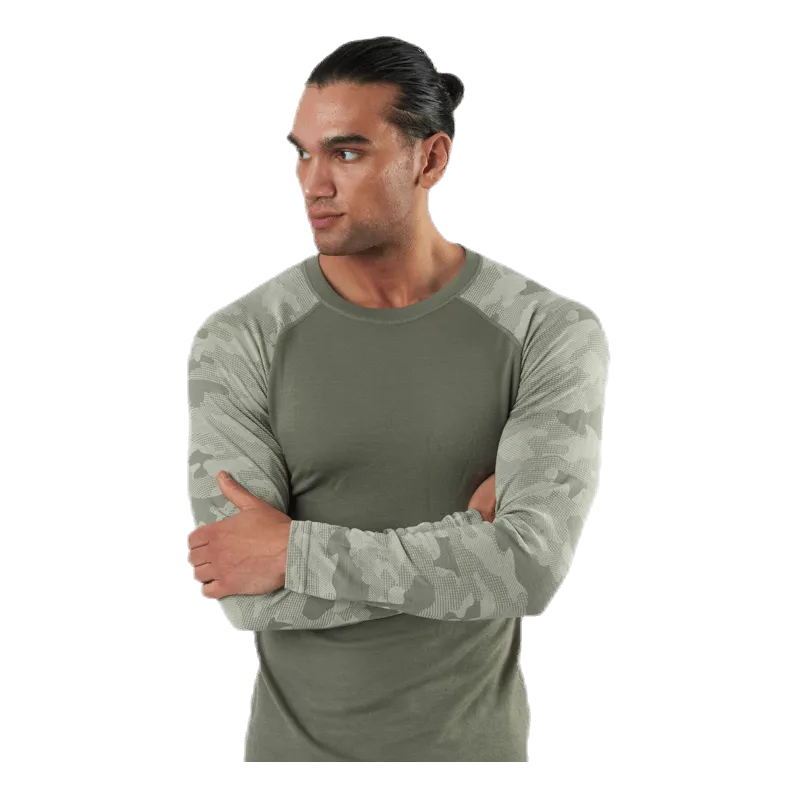 Bula Camo Merino Wool Crew Beige