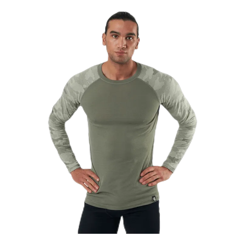 Bula Camo Merino Wool Crew Beige