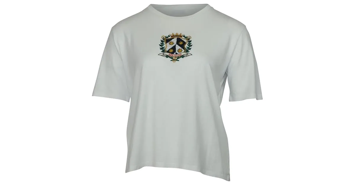 Camiseta de algodón blanco con parche Sandro Paris 