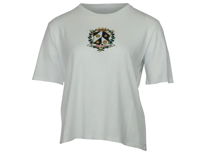 Camiseta de algodón blanco con parche Sandro Paris 