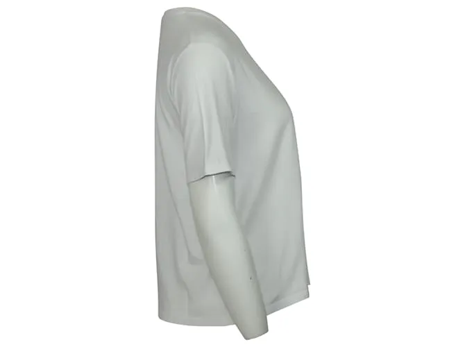 Camiseta de algodón blanco con parche Sandro Paris 