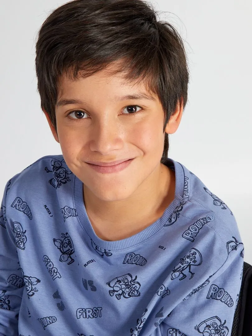 CAMISETA DE PUNTO  SO EASY  AZUL