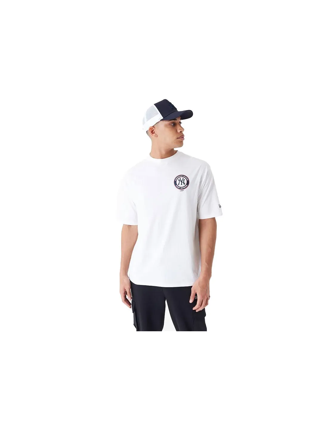 Camiseta New Era Mlb Player Graphc Oversized New York Yankees Blanco Hombre