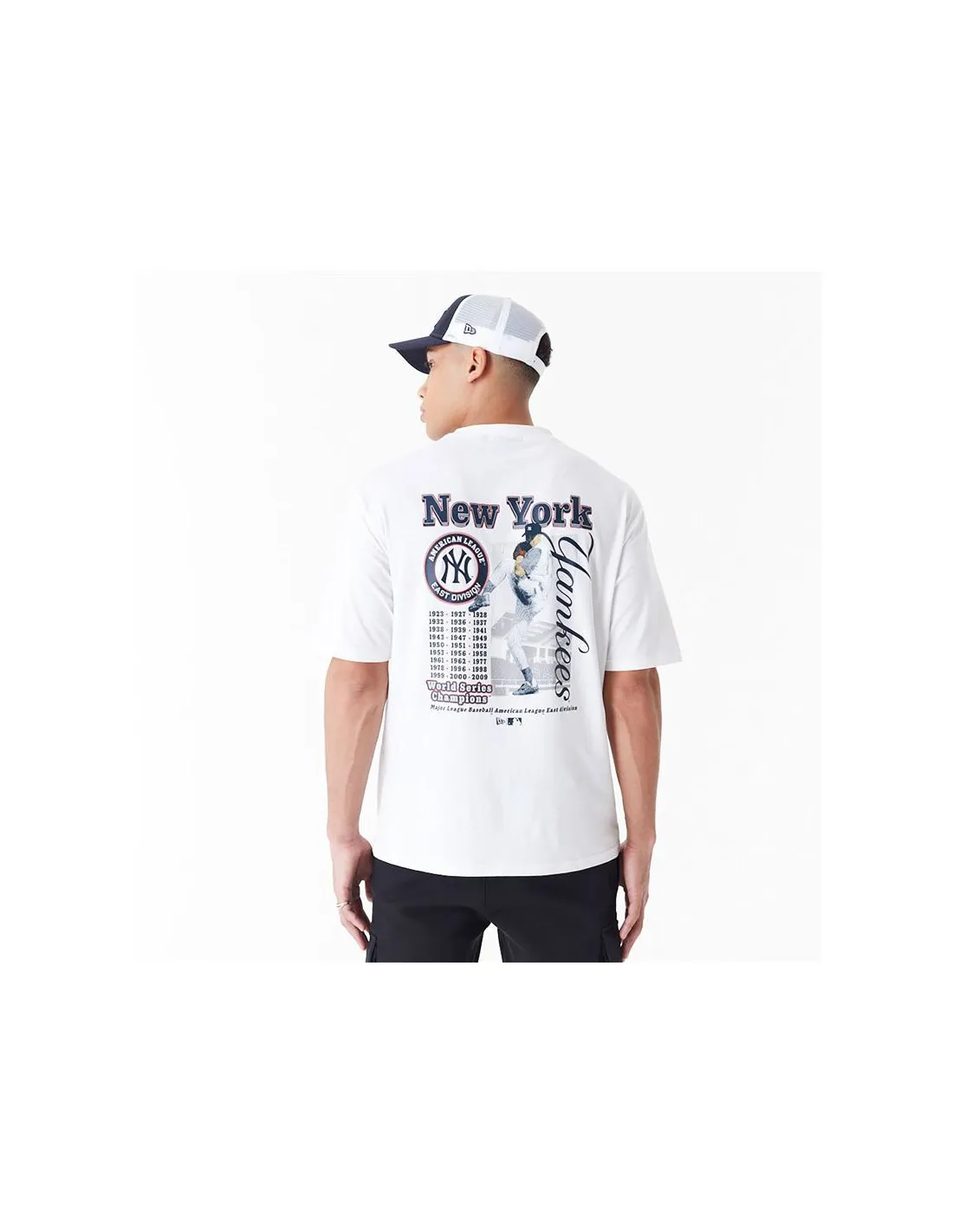 Camiseta New Era Mlb Player Graphc Oversized New York Yankees Blanco Hombre