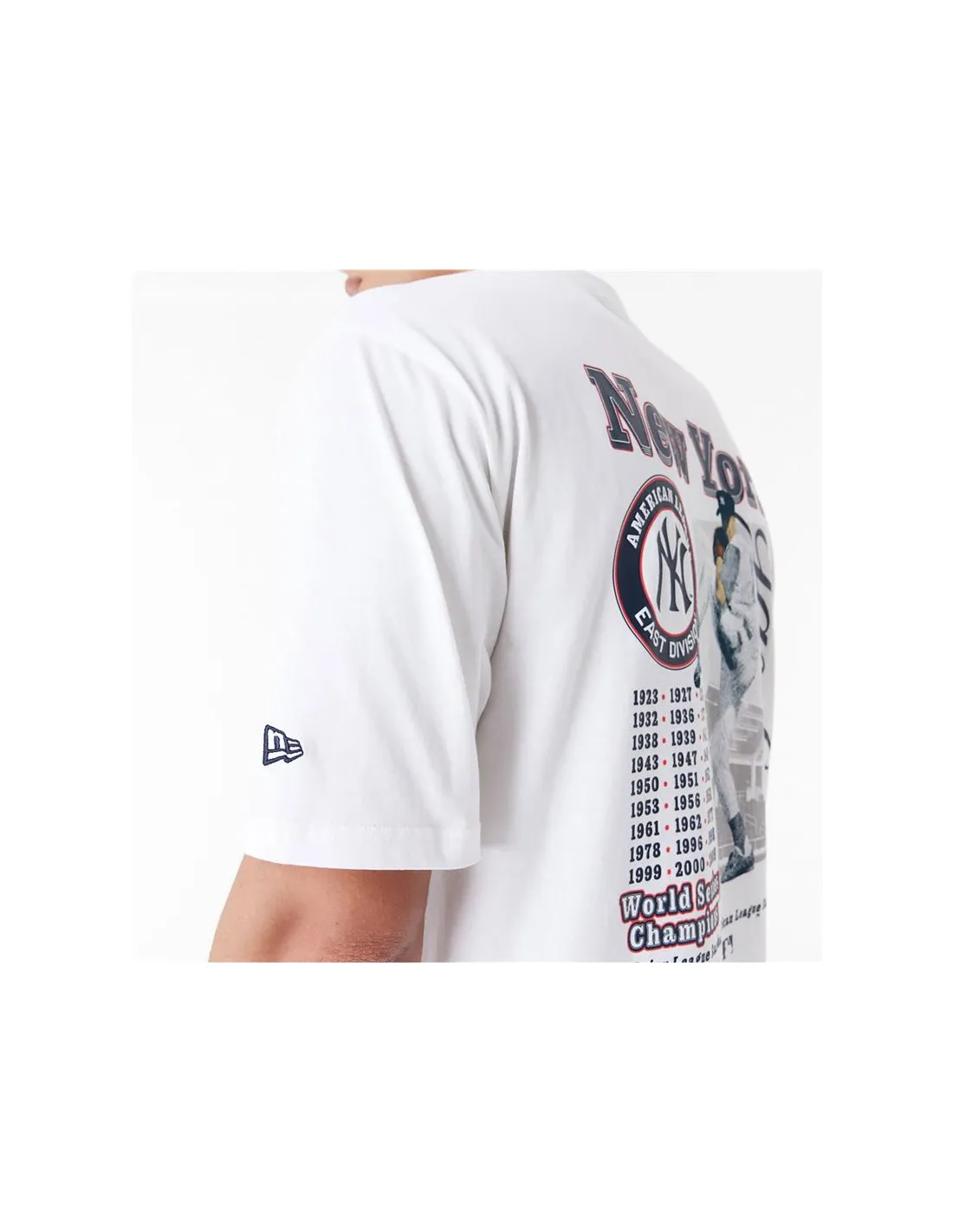 Camiseta New Era Mlb Player Graphc Oversized New York Yankees Blanco Hombre