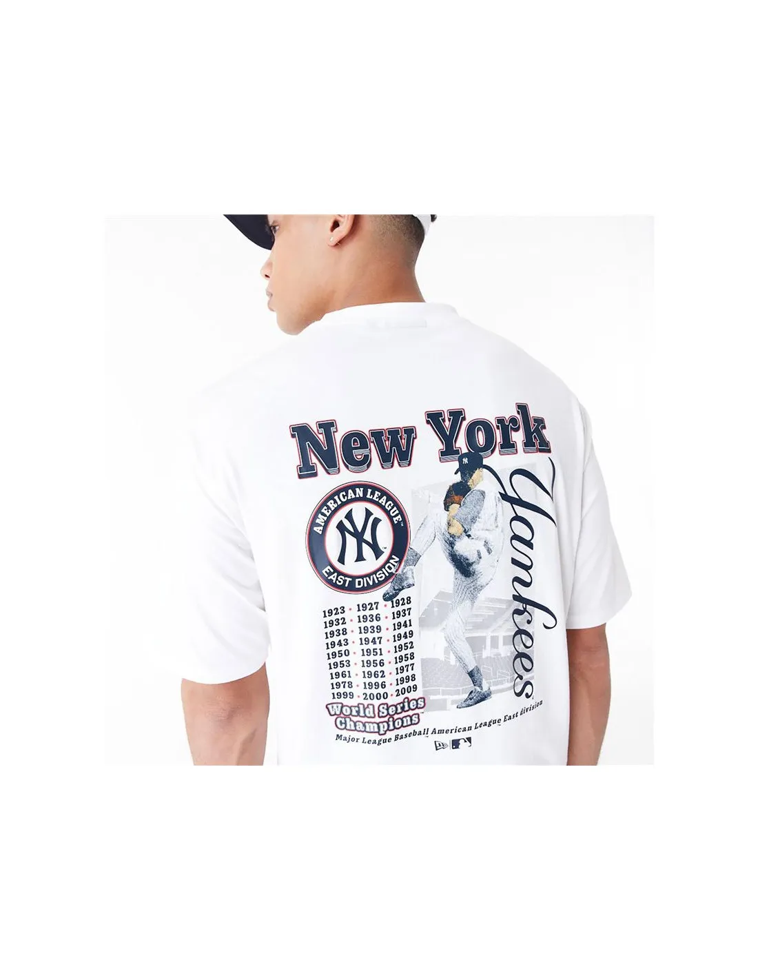 Camiseta New Era Mlb Player Graphc Oversized New York Yankees Blanco Hombre