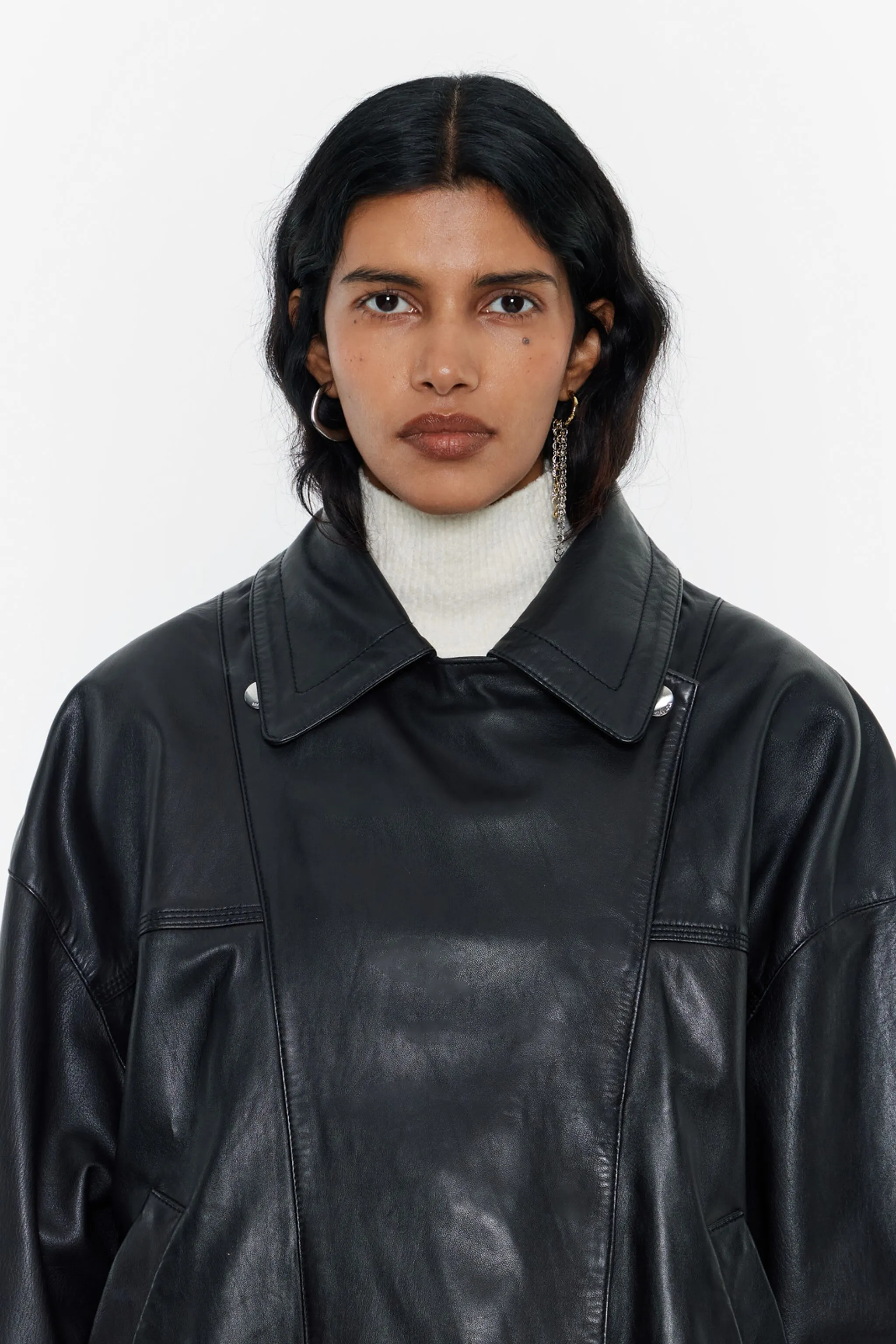 Cazadora piel negra