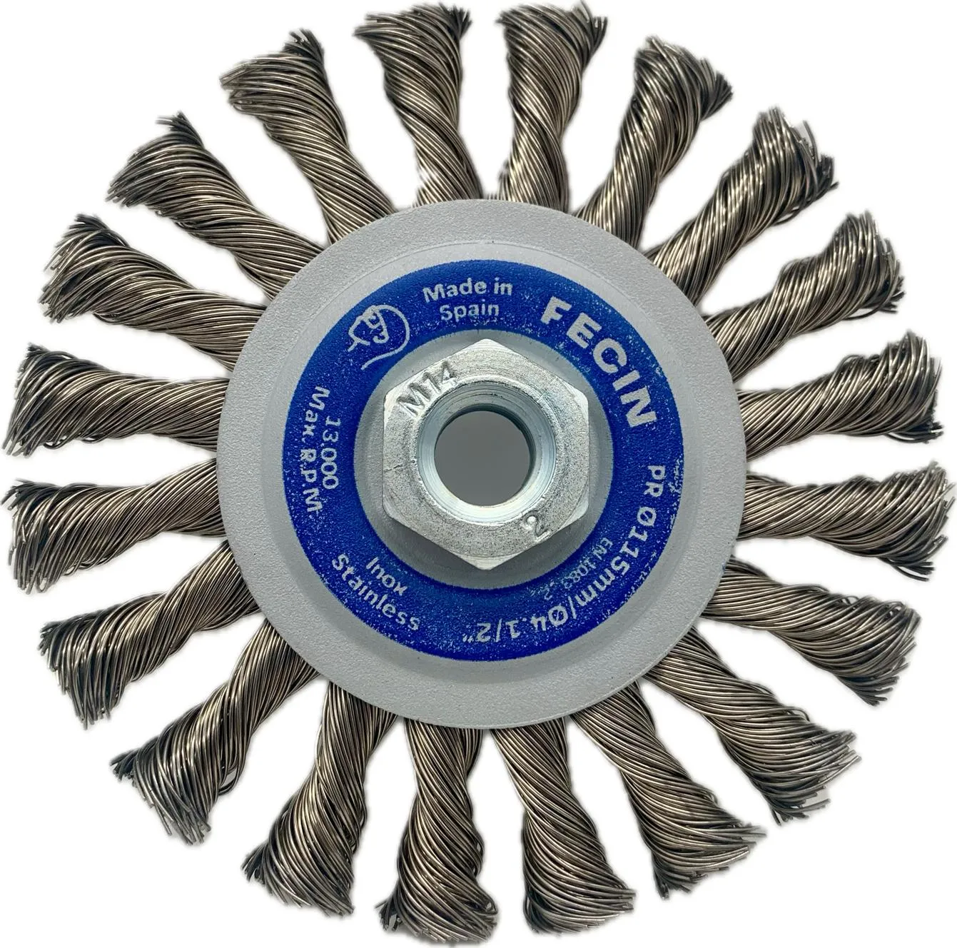 Cepillo plano trenzado 115mm 14 INOX Fecin