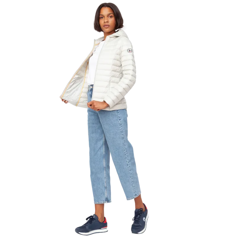 CHAQUETA CON CAPUCHA JOTT DE PLUMAS PATO MUJER CLOE BASIC 4900/558GRIS MASTIC JUSTOVERTHETOP COLOR GRIS CLARO