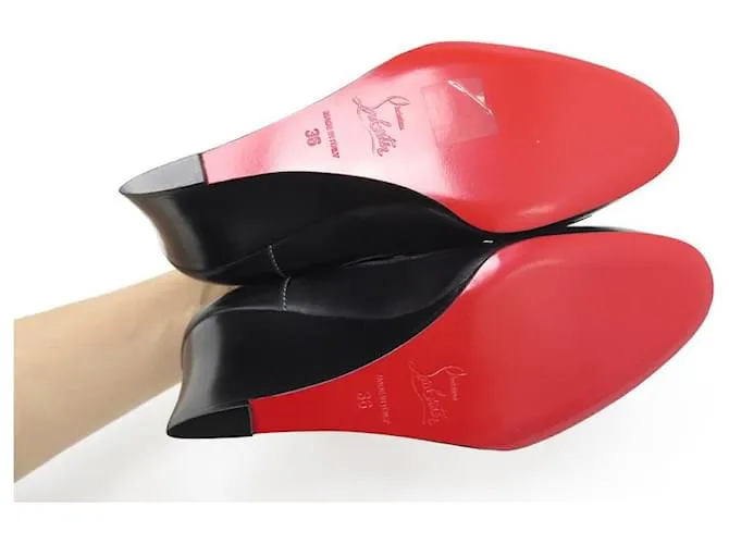 Christian Louboutin NUEVOS ZAPATOS DE CRISTIANO LOUBOUTIN 36 NÁUTICOS CUÑA PIEL NEGRO 