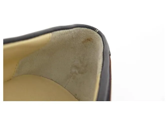 Christian Louboutin NUEVOS ZAPATOS DE CRISTIANO LOUBOUTIN 36 NÁUTICOS CUÑA PIEL NEGRO 
