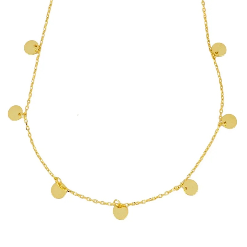 Collar en plata de ley Multicolgante Plaquitas Dorado