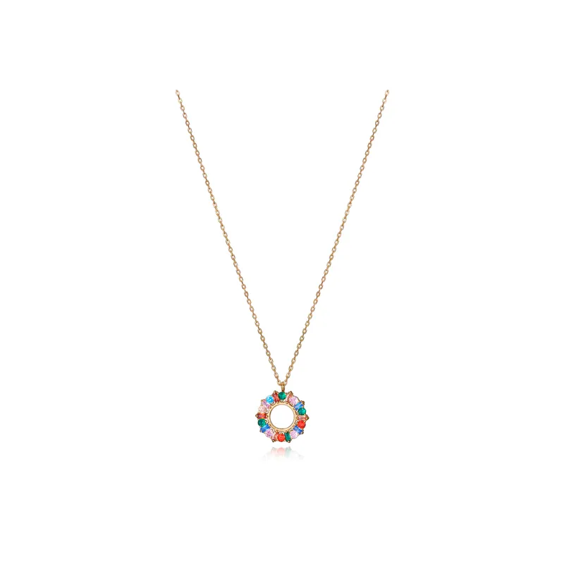 COLLAR VICEROY PLATA DE LEY CON BAñO DE ORO COLGANTE DE ARO CON CIRCONITAS DE COLORES 13174C10039