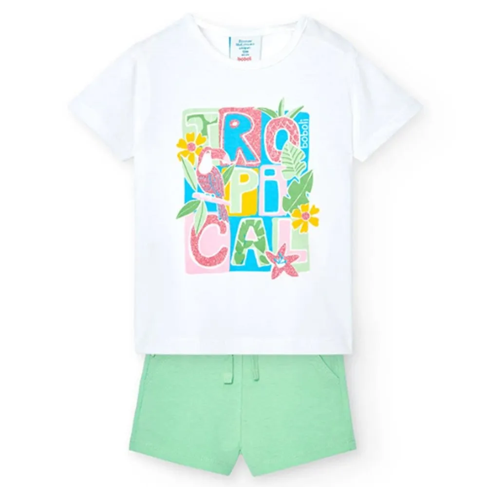 Conjunto Pack en blanco punto bebé niña BOBOLI 208134 BLANCO CORDONETS