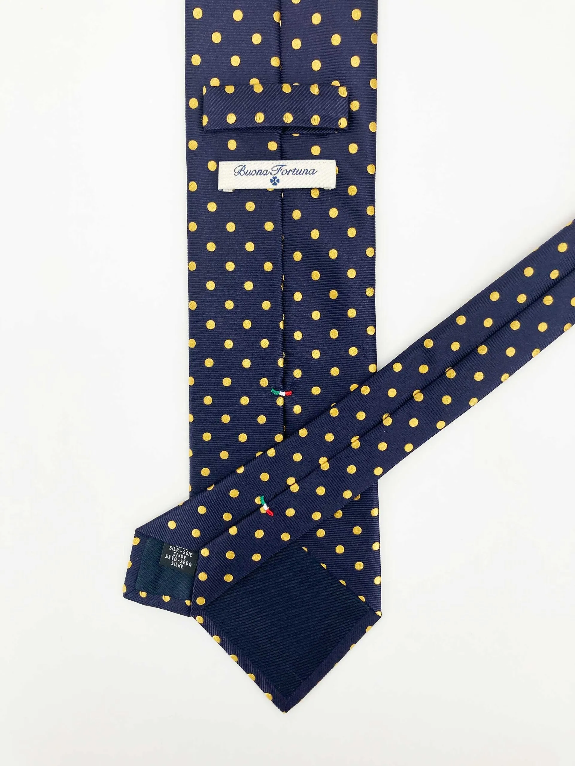Corbata Tejida Jacquard Topo Oro