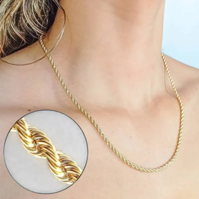 Cordón oro 18k mujer 3mm