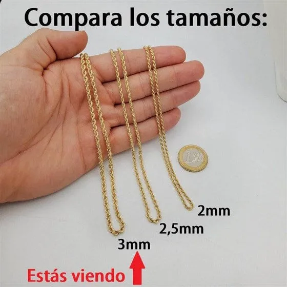 Cordón oro 18k mujer 3mm
