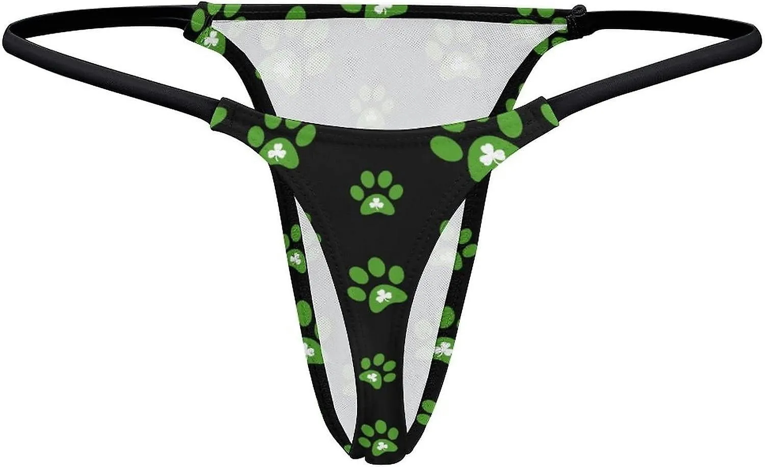 DOG PAW PRINT CLOVER GSTRING THONGS WOMEN'S TBACK UNDERWEAR PANTYWE462