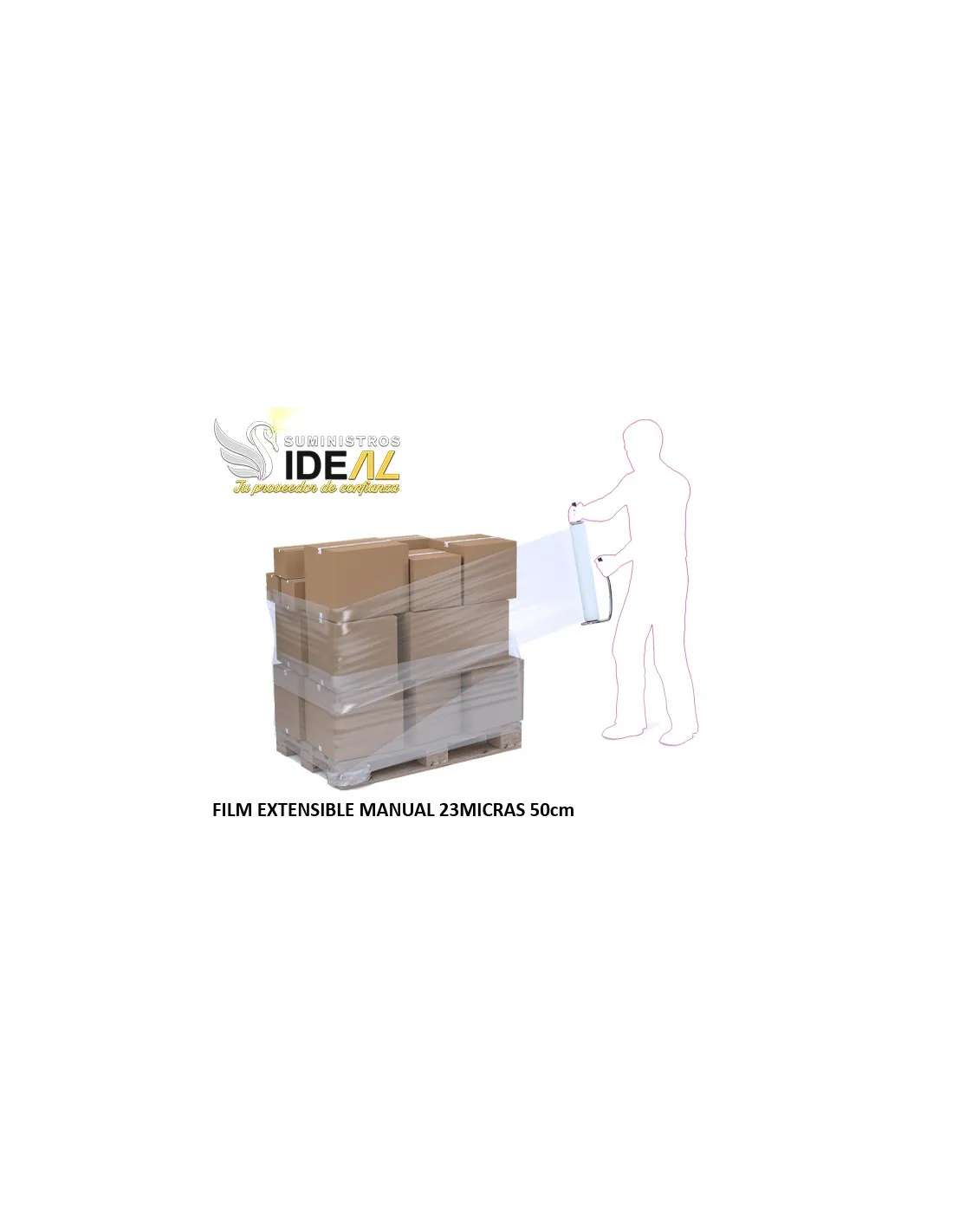 FILM EXTENSIBLE MANUAL 23MICRAS 50cm