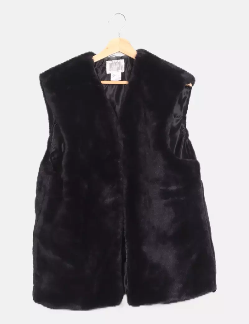 FUN FUR Chaleco negro pelo