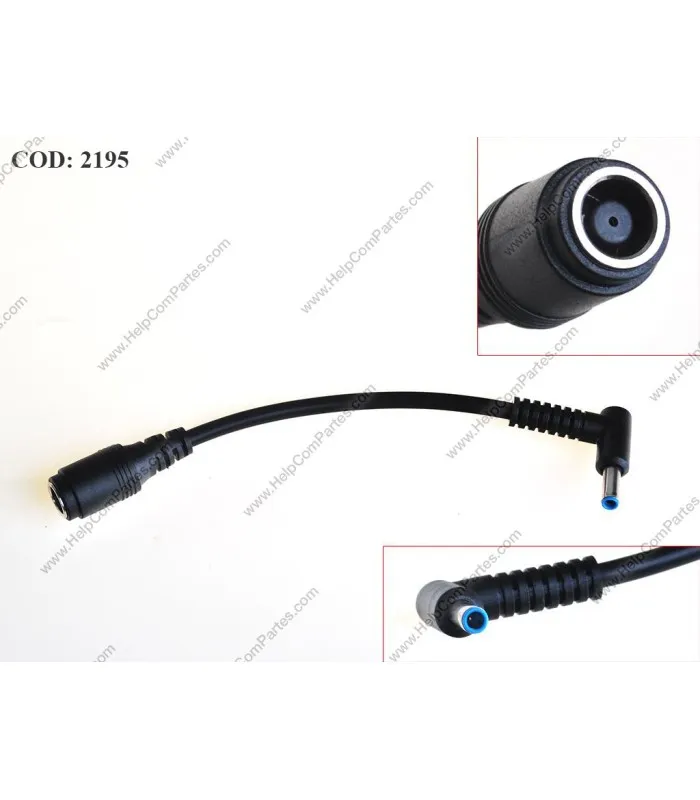 HP AC POWER ADAPTER DONGLE CONVERTER 150W 7.4*5.0 HEMBRA A 4.5*3.0mm MACHO 100~240V PIN AZUL