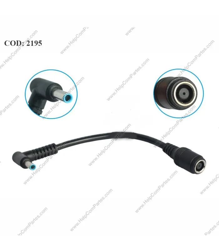 HP AC POWER ADAPTER DONGLE CONVERTER 150W 7.4*5.0 HEMBRA A 4.5*3.0mm MACHO 100~240V PIN AZUL