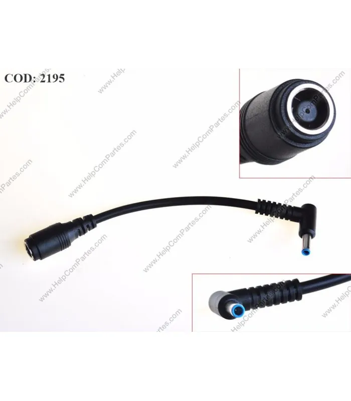 HP AC POWER ADAPTER DONGLE CONVERTER 150W 7.4*5.0 HEMBRA A 4.5*3.0mm MACHO 100~240V PIN AZUL