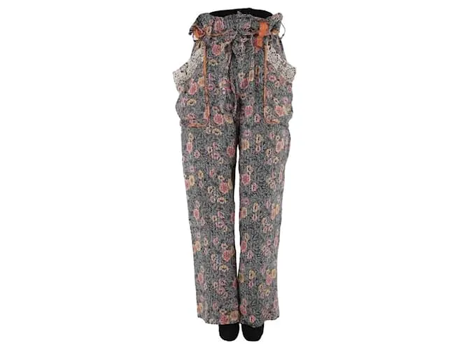 Isabel Marant Pantalones rectos de seda Negro 