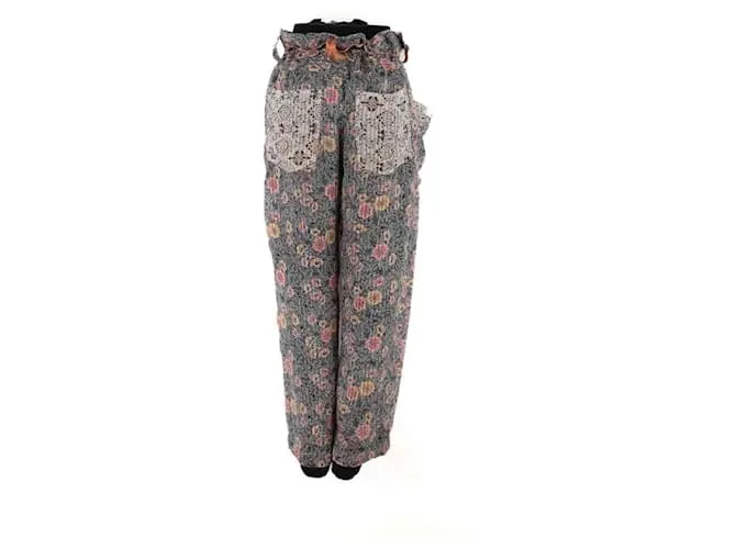 Isabel Marant Pantalones rectos de seda Negro 