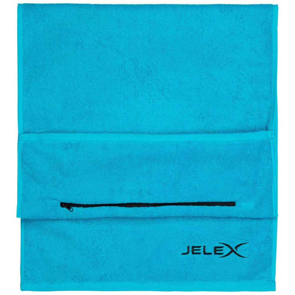 JELEX "100FIT" Toalla de fitness con bolsillo turquesa