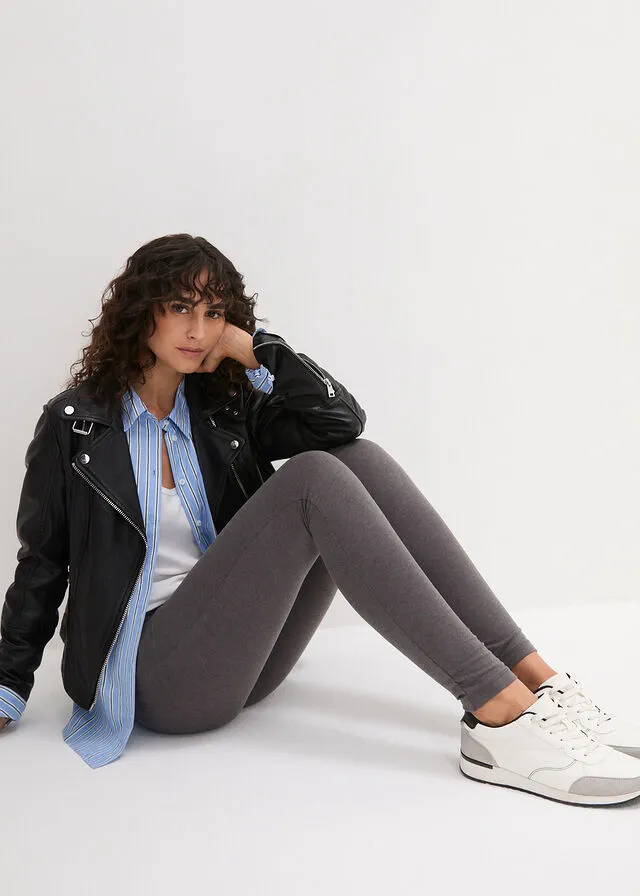 LEGGINGS ELáSTICOS (2 UNIDADES) ANTRACITA JASPEADONEGRO