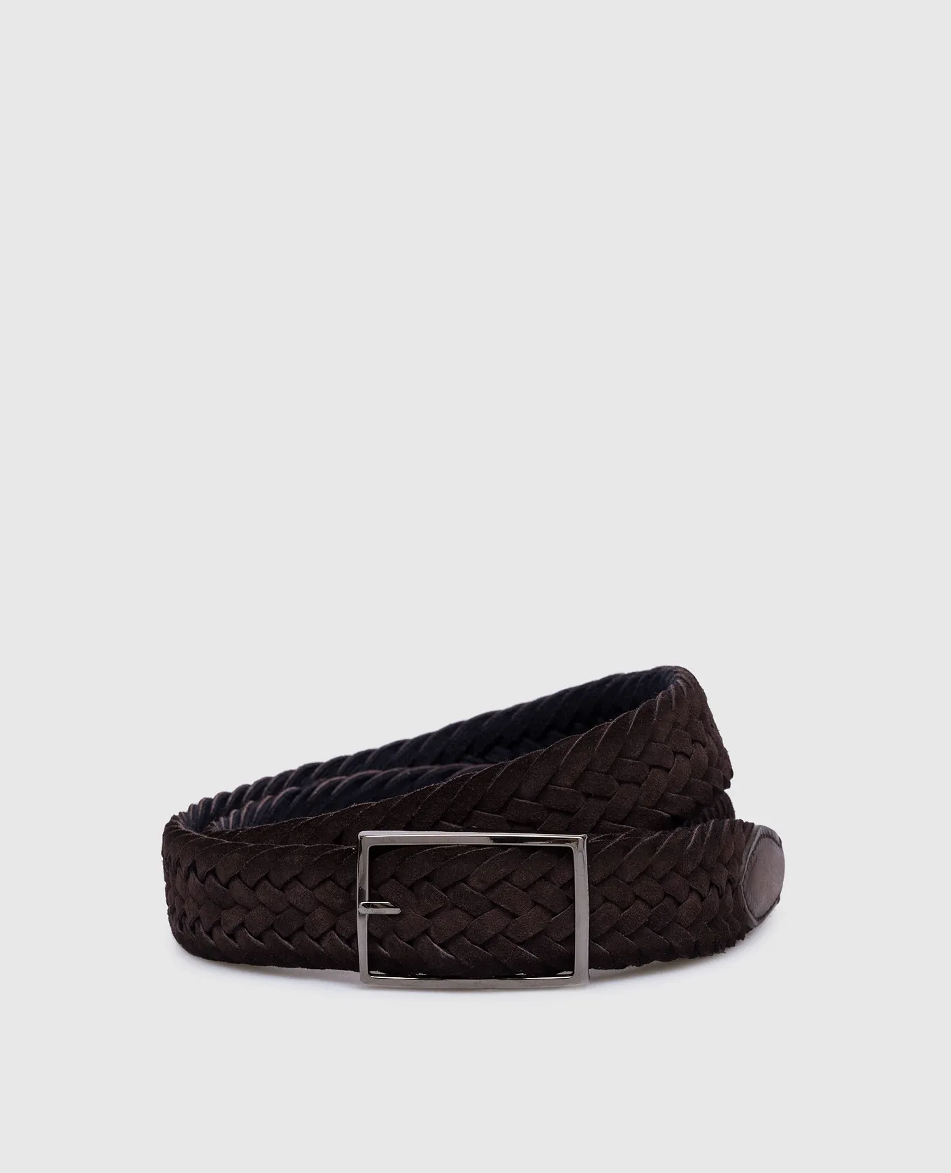MooRER RICHARD brown suede braided belt