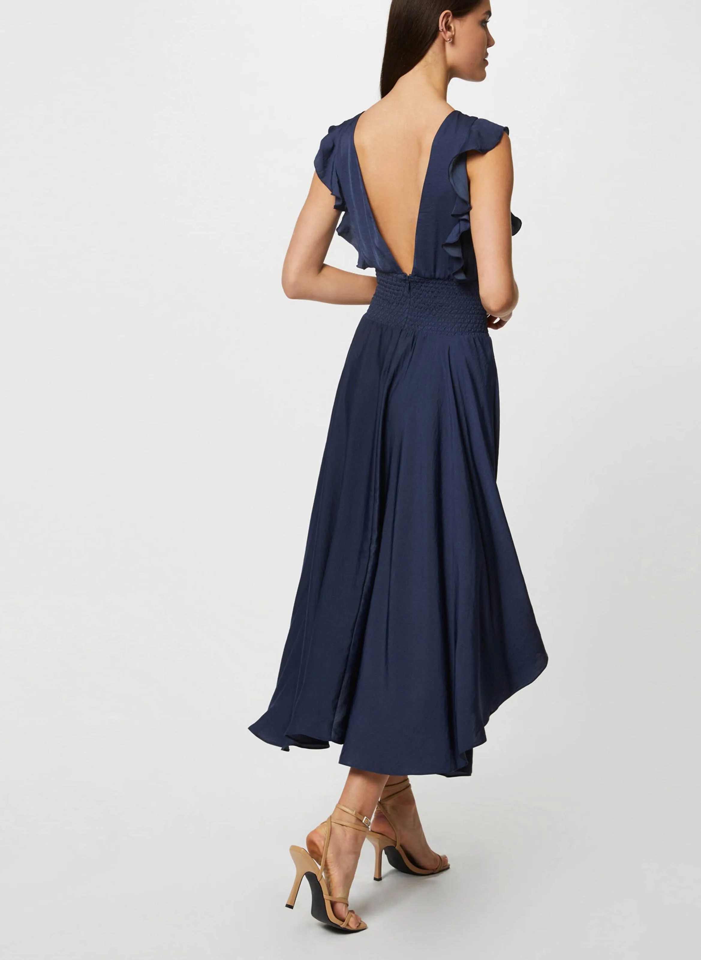 MORGAN RWENDY.N  VESTIDO LARGO EVASé EN GRIS