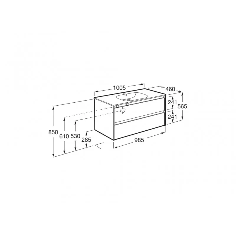PACK UNIK MUEBLE DE 2 CAJONES + LAVABO TENET  ROCA