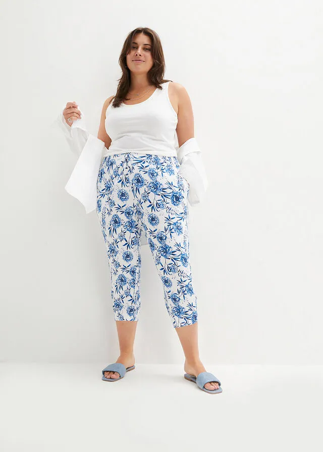 Pantalón de punto Azur/azul pálido/blanco/azul marino estampado