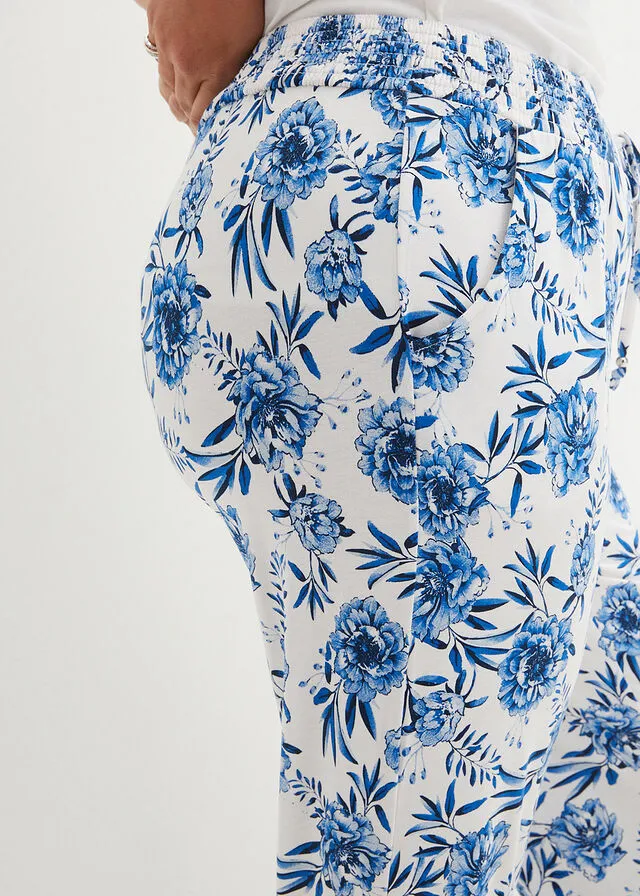 Pantalón de punto Azur/azul pálido/blanco/azul marino estampado