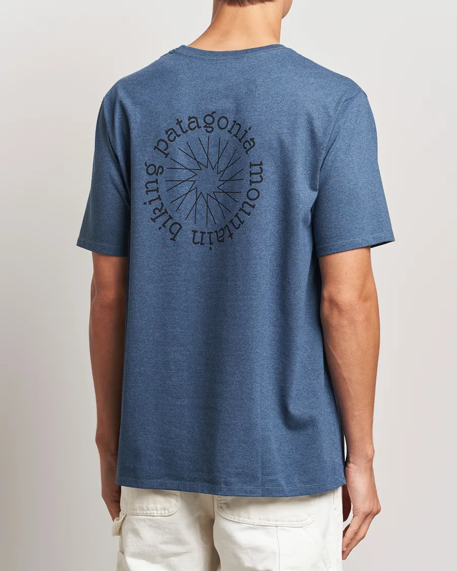 PATAGONIA SPOKE STENCIL RESPONSIBILI TSHIRT UTILITY BLUE