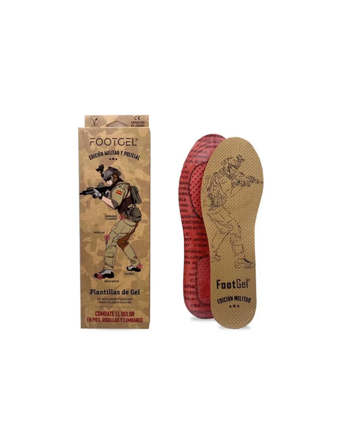 PLANTILLA FOOTGEL MILITAR Y POLICIAL EUCALIPTO 3538